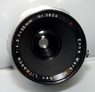 Enna Werk Munchen Lithagon 35mm F/4.5 Lens for Exakta