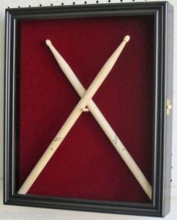 Case Shadow Box for 2 Drum Sticks Display Cabinet with Door  CD22