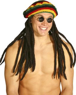 The ORIGIANL RASTA TAM w/ Dreadlocks Dreads Hat Wig JAMAICAN Bob
