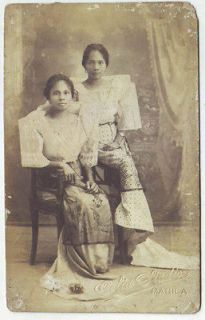 RPPC c1920s Mother & Child in Filipiniana Dress at Celia Studios