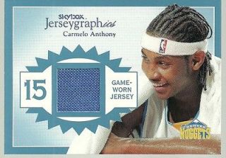 Carmelo Anthony NY Knicks 2003 04 SkyBox Autographics Game Used Jersey