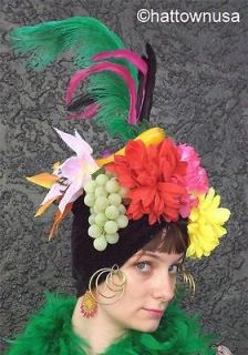 Carmen Miranda Chiquita Fruit Hat Latin Singer Banana Flowers Feathers