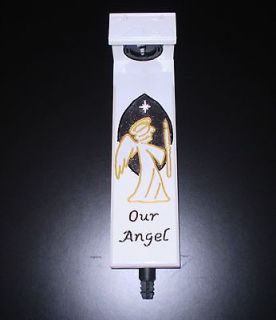 Cemetery Memorial Light   Angel with Candle   White