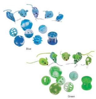 TROVE VALUE PACK   Assorted Colors Mice Balls Bells Bulk 12 Cat Toys