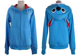 Anime Japan Sweatshirt Hoodie cosplay Costume hoody Ears Face zip Blue