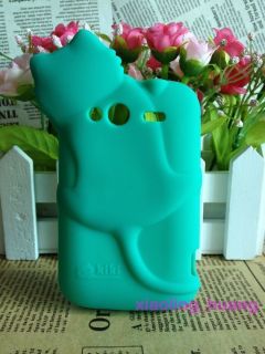 Spring Green Cute Cat Soft & Silicon Back Case/Cover/Ski n for HTC