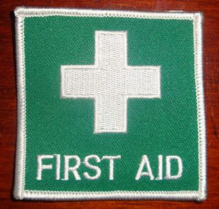FIRST AID Medical Embroidered Badge / Patch NEW Iron On Or Sew On 70mm