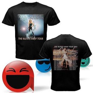 NEW CARRIE UNDERWOOD THE BLOWN AWAY TOUR 2012 TWO SIDE BLACK SHIRT S,M