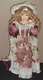 18 PORCELAIN DOLL by Cathay Collection (Victorian style dress,long