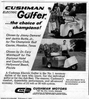 1960 CUSHMAN ELECTRIC GOLFER GOLF CART RARE VINTAGE AD