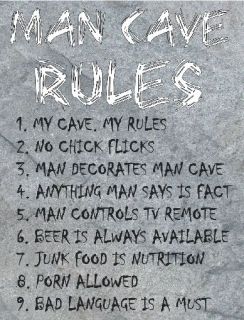 2804 MAN CAVE RULES FUNNY GIFT CANVAS METAL WALL SIGNS, FRIDGE MAGNET