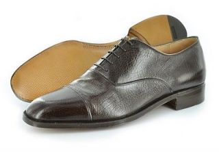 New Gravati Mens Shoes Cap Toe Bal Oxfords 16592 Brown   MADE IN ITALY