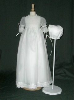 Celeste Christening Gown and Bonnet by Day Dream Heirlooms 3m 12 lbs