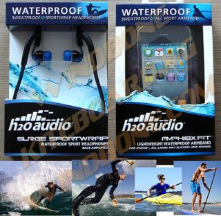 WaterProof Music Headphone & Case Set H2O Audio X1 Amphibx Fit Surge