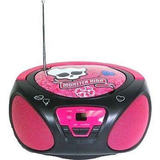 MONSTER HIGH*CD BOOMBOX*with AM/FM RADIO & AUX INPUT for  PLAYER