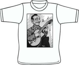 NEW Django Reinhardt T Shirt   Gypsy Jazz Swing Guitar Lovers