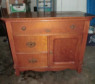 Antique Golden Oak Wash Stand Dresser
