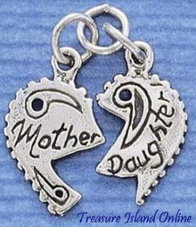 MOTHER / DAUGHTER HEART TO SHARE Sterling Silver Charm