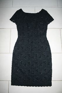 NEW NEXT LADIESWEAR BLACK BEADED & EMBROIDERED SHIFT DRESS, UK 8