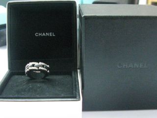 Chanel 18KT Ultra Onyx Diamond Jewelry Ring Sz 55