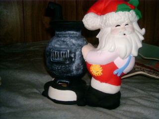 christmas decorations ceramic Santa and stove