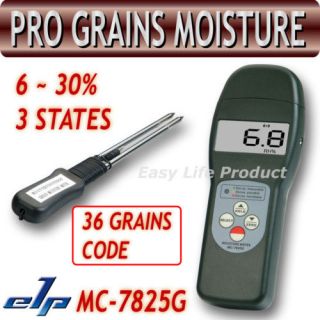 MC7825G Grain Moisture Meter Hay Oat Wheat Cereal 6~30%