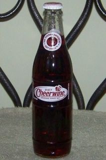 NM USA 2007 DIET CHEERWINE 12 oz FULL PANELED GLASS BOTTLE   CHERRY