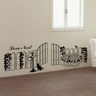 Flower Fence Adhesive Removable Wall Decor Accents Graphic Stickers