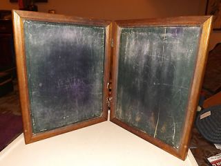 Vintage Double Sided Hinged Wood Laminate Chalkboard
