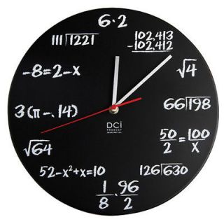 DCI Pop Quiz Wall Clock   Matte Black   Math Clock  11.5 Diameter