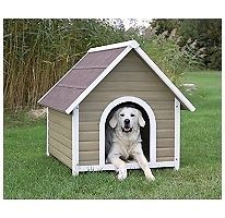 New Medium Large Pitched Roof Wood Dog House Doghouse Wooden Winter
