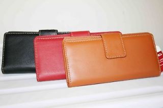 New MUNDI Leather Tab Checkbook Frame Clutch Wallet