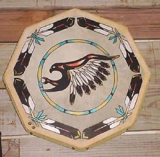 WOW NATIVE AMERICAN FIRE EAGLE HAND DRUM DANCE COMPLETE WITH BEATER
