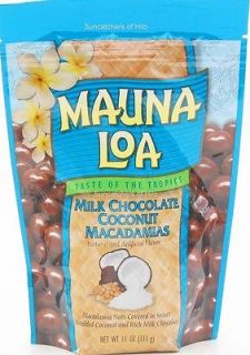 MILK CHOCOLATE COCONUT MAUNA LOA MACADAMIA NUTS 6 / 11 OZ BAGS