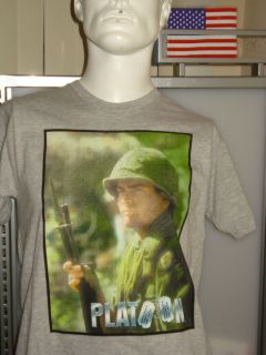 New Mens Charlie Sheen Platoon Movie Vintage Style T Shirt Size