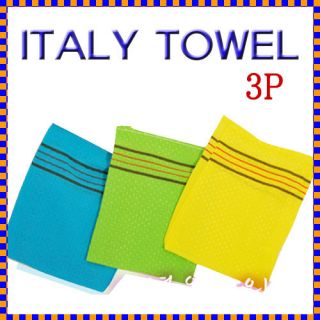 Italy Towel   Korean Bath Massage Towel/Washcloth/Body Scrubber(3P