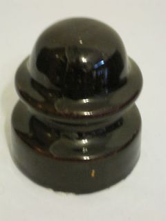 Antique Brown Porcelain Ceramic Telephone Power Insulator Dark Amber