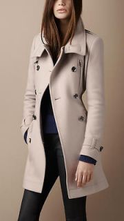 NWT Burberry Funnel Neck Wool Cashmere Coat US4 XS