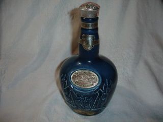Chivas Regal 75 Cl. Royal Salute SPODE Blue liquor bottle ENGLAND