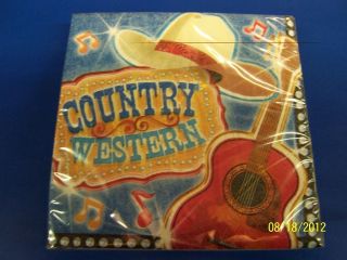 Country & Western Music Cowboy Birthday Theme Party Paper Beverage