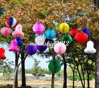 ,12 honeycomb ball/bell paper lanterns Party Decorations all colors