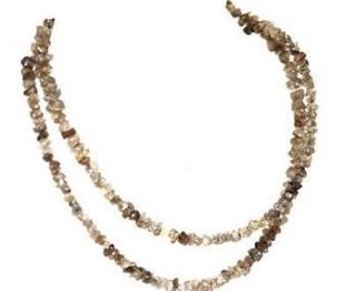 20ct Genuine Natural Rough Champagne Diamond Necklace Uncut FREE