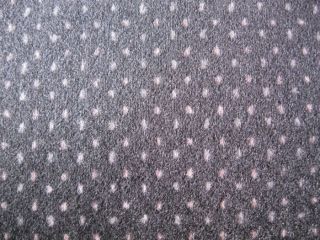 Vintage Upholstery Gray with Pink Dots Velvet Fabric
