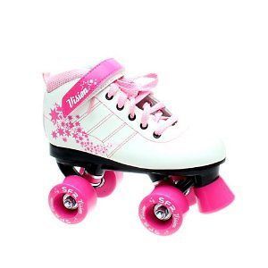 SFR Kids Vision Girls Quad Skates   White/Pink