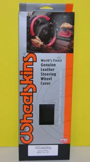   Original Black leather Steering Wheel Cover   All Sizes NIB