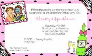 Spa Day/Girls Night Out/ Bachelorette Party Invitations