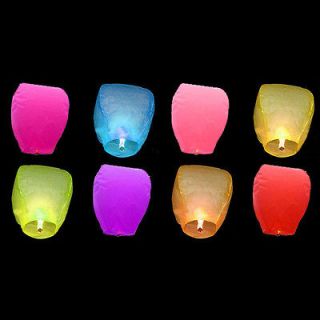 Pack Multi Color Chinese Lanterns Sky Fly Candle Lamp for Wish Party