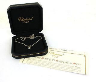 CHOPARD 18K WHITE GOLD HAPPY DIAMONDS HEART PENDANT CERT & BOX RETAIL