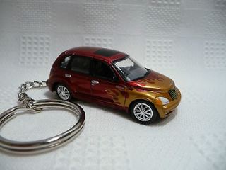 2002 Chrysler PT Cruiser Deep Red with Flames Key Chain