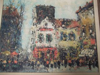 Jean Remy Painting Original Parisian Street Scene